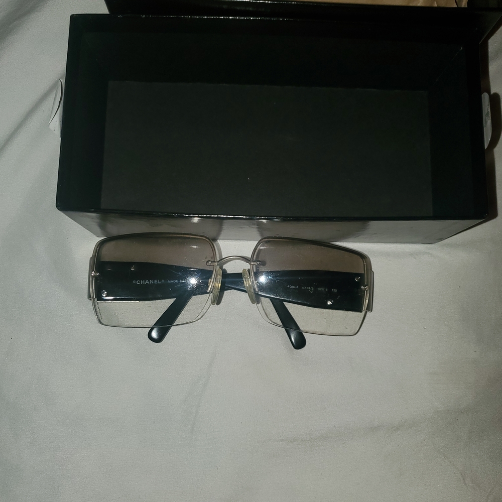 CHANEL Black and Silver Eyewear